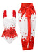 Red 1960s Floral Suspender Swimsuit Set - vintage swimsuit, pin-up style, elegant red