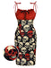 Red 1960s Halloween Skull Strap Dress, vintage dress, retro fashion - perfect for women who love vintage and retro fashion