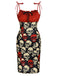 Red 1960s Halloween Skull Strap Dress, vintage dress, retro fashion - perfect for women who love vintage and retro fashion