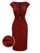 She slips into this Red 1960s Hollow Out Button Satin Dress and suddenly it's a 1960s daydream