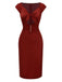 Red 1960s Hollow Out Button Satin Dress: where 1960s romance meets her modern spirit