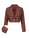 Red 1960s Plaid Lapel Short Coat - vintage fashion, retro style, elegant red