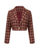 Red 1960s Plaid Lapel Short Coat - vintage fashion, retro style, elegant red