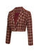 Red 1960s Plaid Lapel Short Coat - vintage fashion, retro style, elegant red