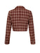 Red 1960s Plaid Lapel Short Coat - vintage fashion, retro style, elegant red