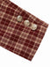 Red 1960s Plaid Lapel Short Coat - vintage fashion, retro style, elegant red