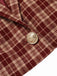 Red 1960s Plaid Lapel Short Coat - vintage fashion, retro style, elegant red