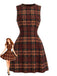Red 1960s Round Neck Sleeveless Dress 2