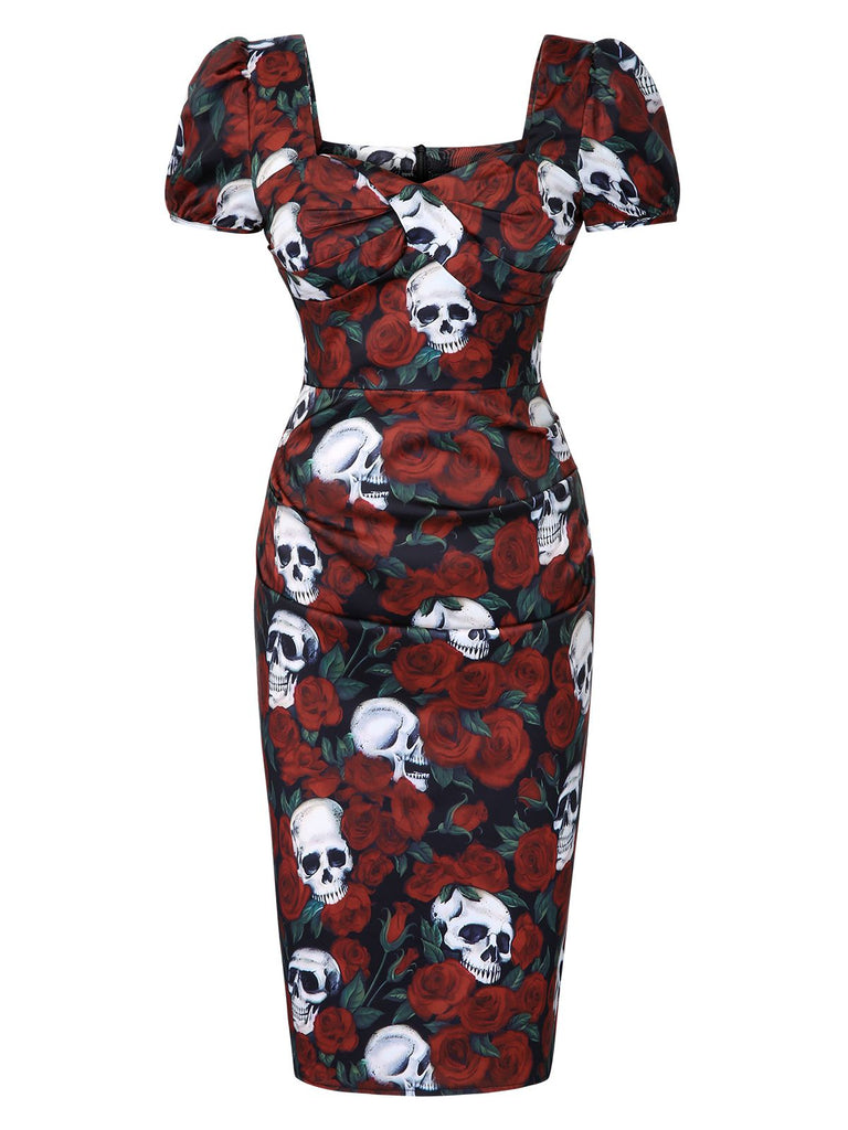 1960s Skull Sqaure Neck Pencil | 1960s | vintage dress, retro fashion