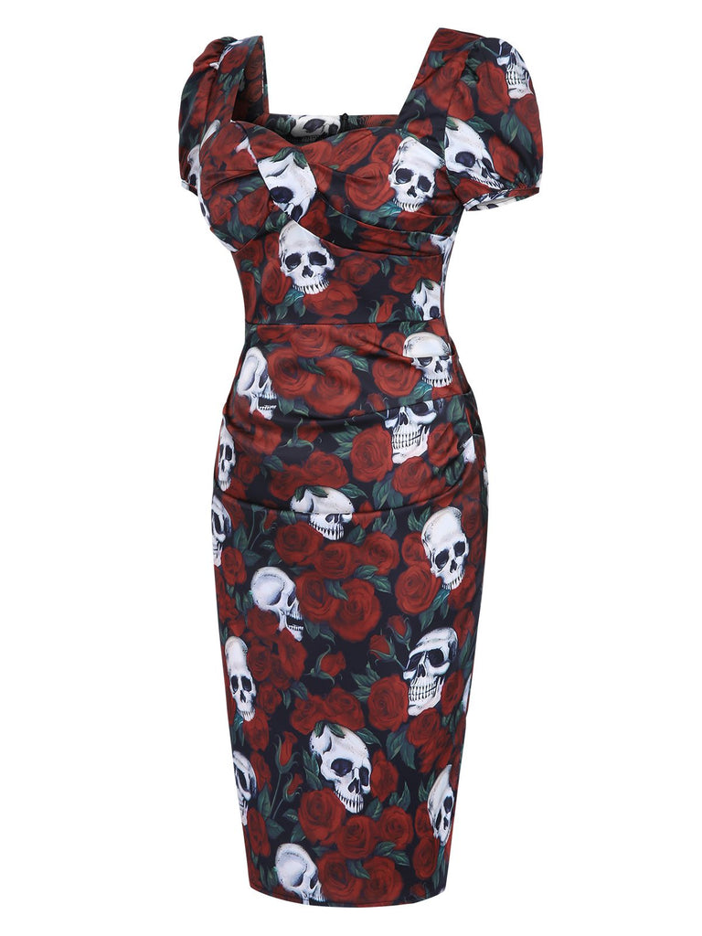 1960s Skull Sqaure Neck Pencil | 1960s | vintage dress, retro fashion
