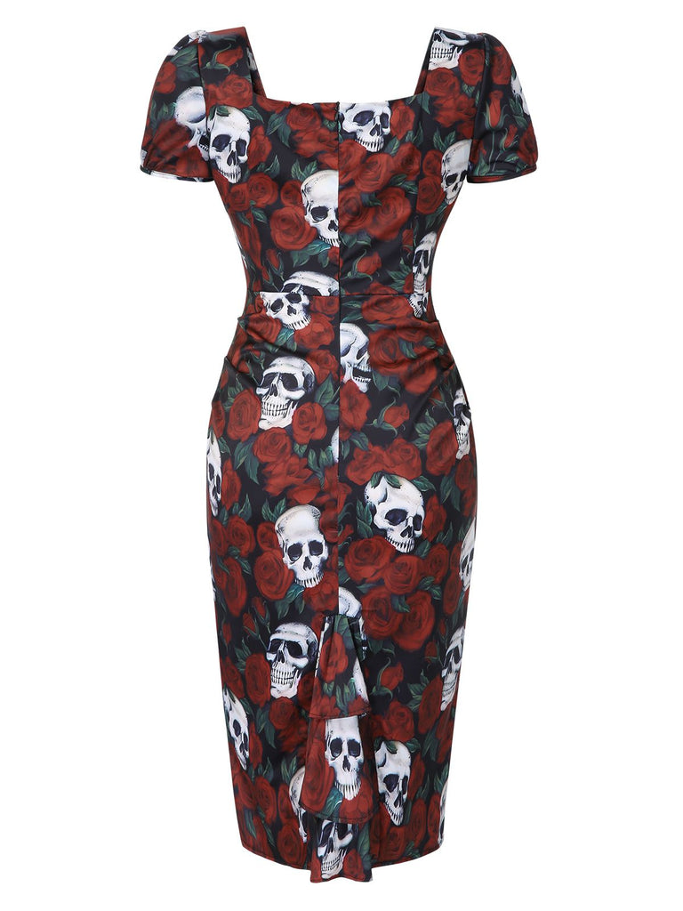 1960s Skull Sqaure Neck Pencil | 1960s | vintage dress, retro fashion