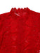 Red 1960s Solid Sheer Lace Long Sleeve Jumpsuit - vintage jumpsuit, retro fashion, elegant red