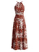 Elegant Red 1940s Vintage Floral Dress 3