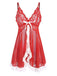 Red 1970s Spaghetti Strap Patchwork Nightgown: where 1970s romance meets her modern spirit