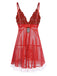 Red 1970s Spaghetti Strap Patchwork Nightgown, vintage fashion, retro style - perfect for women who love vintage and retro fashion