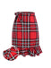 She sways in this Red 1970s Tartan Plaids Bow Ruffles Skirt and it's pure 1970s magic