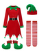 She slips into this Red 1980s Christmas Elf Costume Dress Set and suddenly it's a 1980s daydream