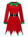 This Red 1980s Christmas Elf Costume Dress Set wraps her in 1980s elegance, one twirl at a time