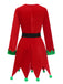 Red 1980s Christmas Elf Costume Dress Set — a 1980s silhouette that turns sidewalks into runways