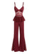 Red 1980s Lace Camisole and Flare Leg Pajama Set - vintage fashion, retro style, elegant red