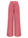 Red 1980s Plaid Casual Style Palazzo Pants - vintage fashion, retro style, elegant red