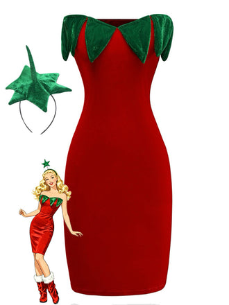 Red 1980s Strawberry Tube Mini Costume Dress - vintage dress, retro fashion, elegant red