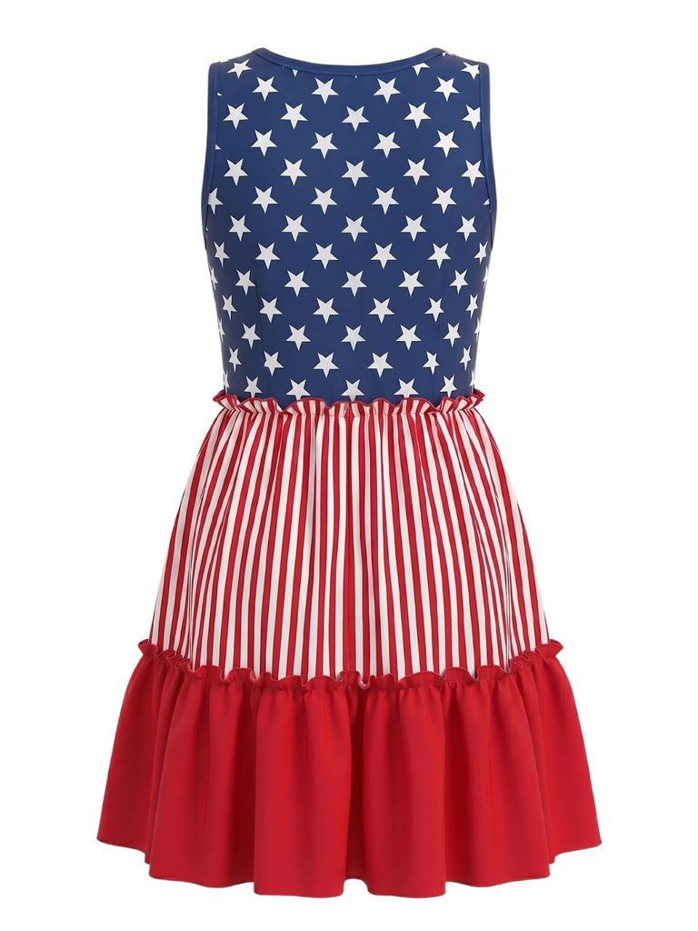 red and blue cocktail dress Women's Sweet Tea in July Light Blue & Red Cotton Floral Stripe Peplum Midi Dress | Size: L