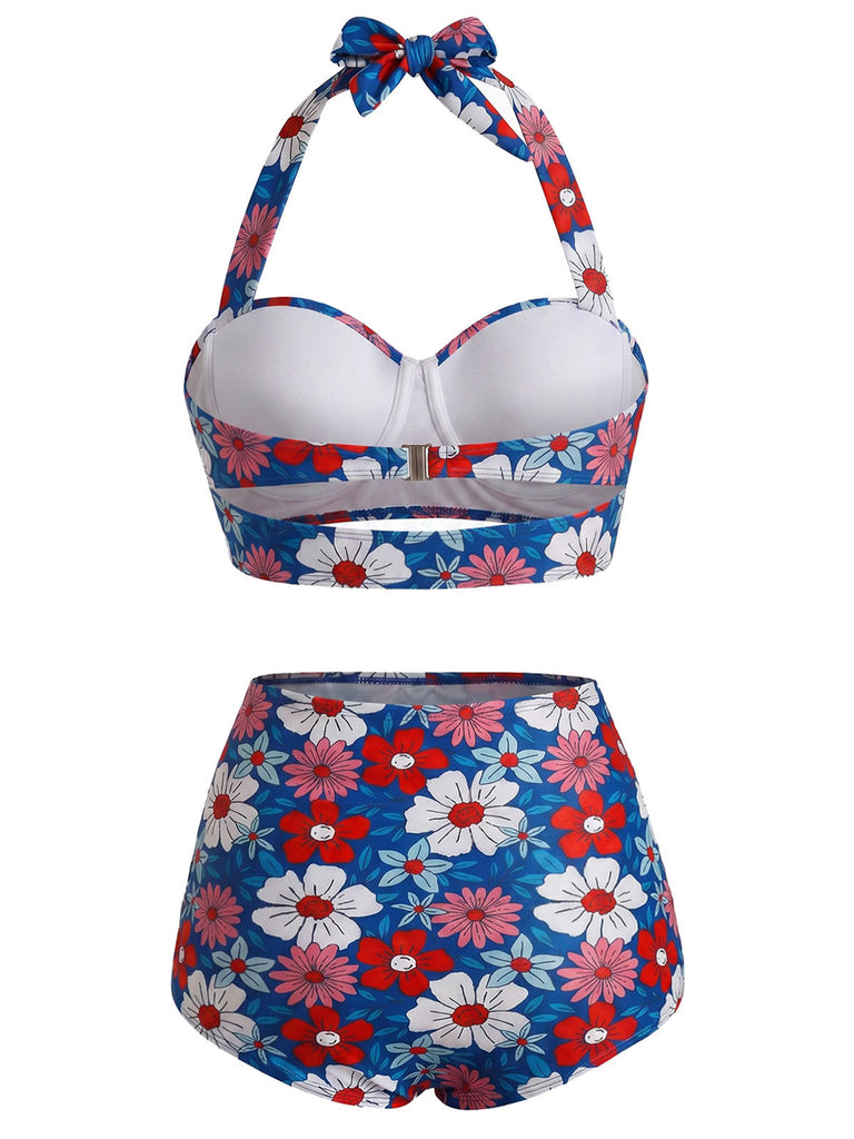 [Pre-Sale] Red & Blue & White 1950s Bikini Set 3
