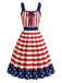 [Pre-Sale] Red Blue & White 1950s Striped Patchwork Dress, vintage dress, retro fashion, rockabilly, pin-up fashion - perfect for women who love vintage and retro fashion