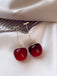 Red Cherry Drop Earrings - vintage fashion, retro style, elegant red