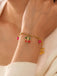 Red Cherry Gold Chain Bracelet - vintage fashion, retro style, elegant red