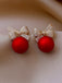 Red Christmas Bow Diamond Earrings: timeless style reimagined