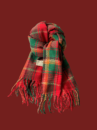 Red Christmas Tartan Plaids Scarf, vintage fashion, retro style - perfect for women who love vintage and retro fashion