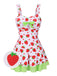 Red & Green 1940s Strawberry Bow Swim Dress: where 1940s romance meets her modern spirit