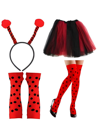 Red Ladybug Polka Dot Costume Accessory Set, vintage fashion, retro style - vintage inspired fashion