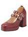 Red Retro Buckle High Heels — vintage elegance for the modern woman