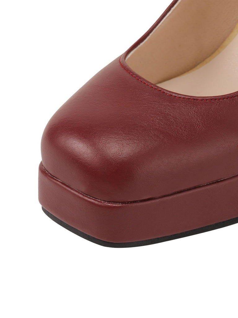 Red Retro Buckle High Heels — vintage elegance for the modern woman
