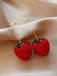 Red Strawberry Silver Stud Earrings 3