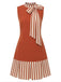 [Pre-Sale] Red 1960s Stripe Crew Bowknot Sleeveless Dress, vintage dress, retro fashion - perfect for women who love vintage and retro fashion