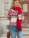 Red & White 1950s Christmas Fair Isle Knit Sweater - vintage fashion, retro style, elegant red