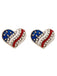 White 1950s Heart Flag Pendant Necklace & Earrings Set 3