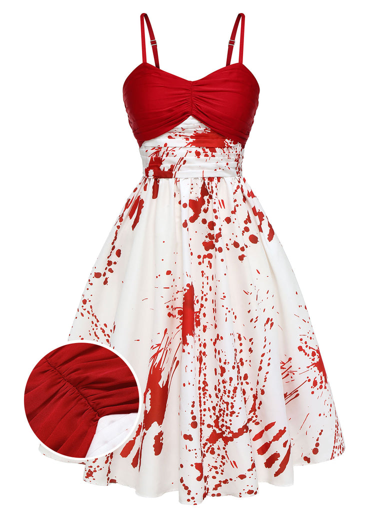Red&White 1950s Halloween Blood Dress Red&White 1950s Halloween Blood Dress