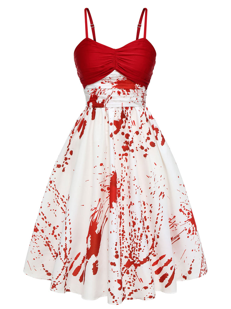 Red&White 1950s Halloween Blood Dress Red&White 1950s Halloween Blood Dress