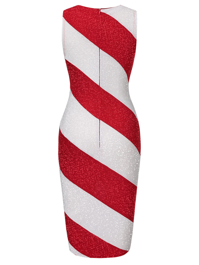red and white pinstripe dress Red + White Striped Dress