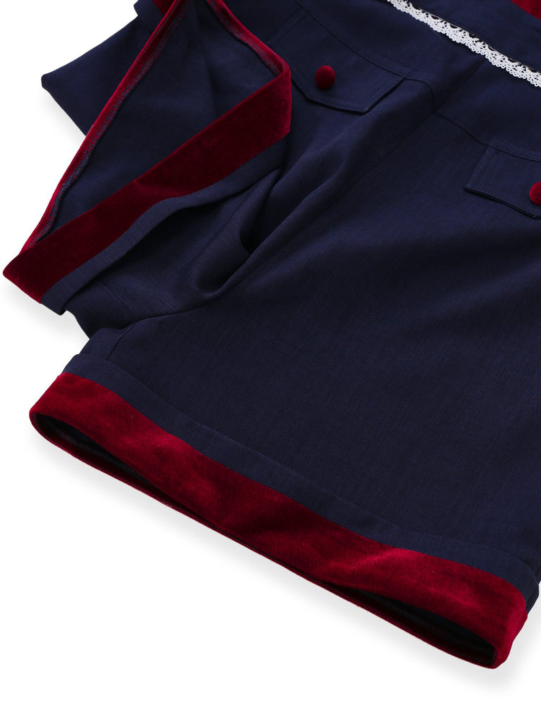 Red 1950s Patchwork Romper