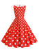 1950s Polka Dot Peter Pan Collar Sleeveless Dress