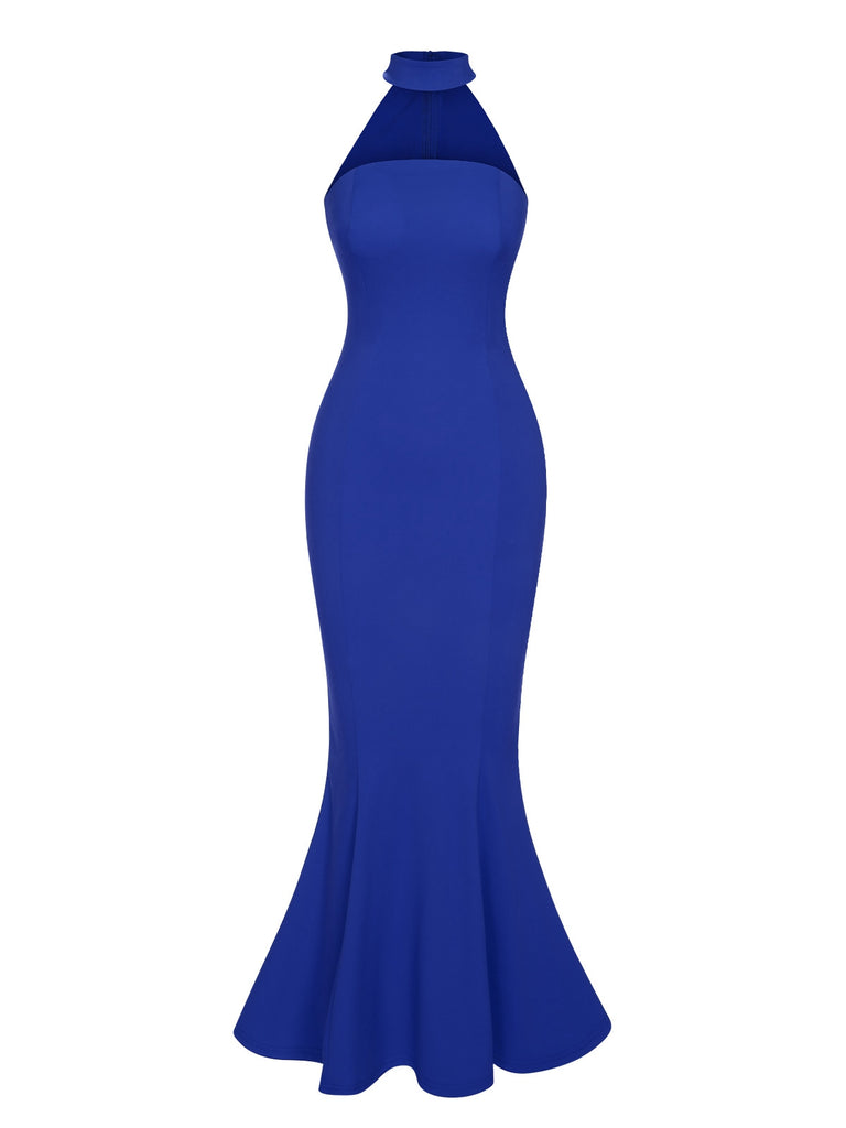 Retro 1930s Solid Halter Mermaid Dress, vintage dress, retro fashion - perfect for women who love vintage and retro fashion