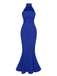 Retro 1930s Solid Halter Mermaid Dress, vintage dress, retro fashion - perfect for women who love vintage and retro fashion
