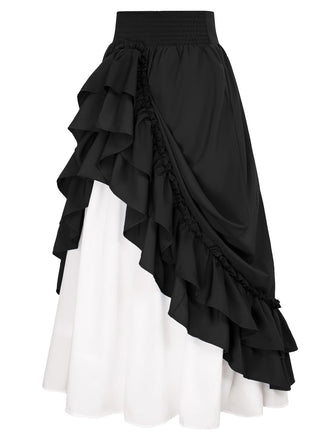 She sways in this Retro 1940s Ruffle High-Low Hem Skirt and it's pure 1940s magic