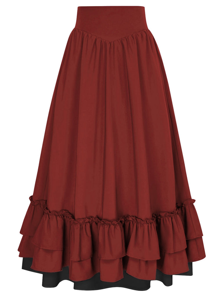 She sways in this Retro 1940s Ruffle High-Low Hem Skirt and it's pure 1940s magic
